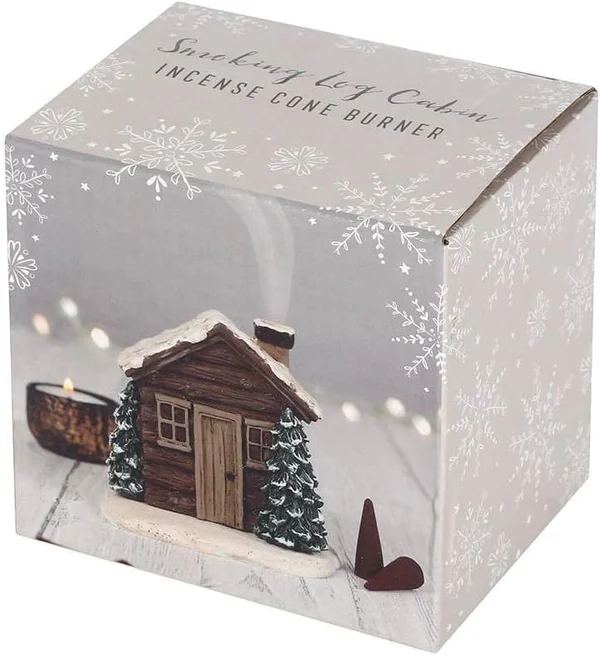 🏠🎄Log Cabin Snowy Winter Incense Cone Burner-Festivesl
