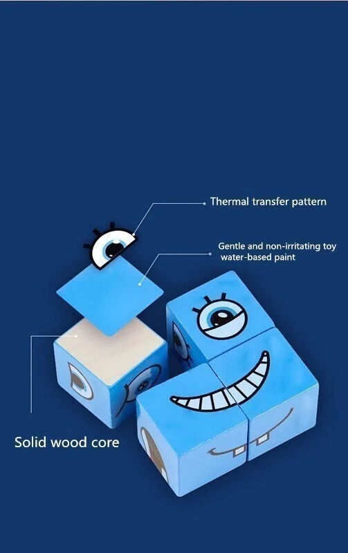 Face-Changing Magic Cube Building Blocks-Festivesl
