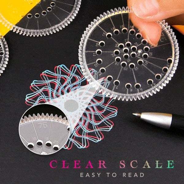 🎅Christmas Hot Sale 49% OFF - Spiral Art Clear Gear Geometric Ruler(22PCS) - Buy 2 Get 1 Free NOW-Festivesl