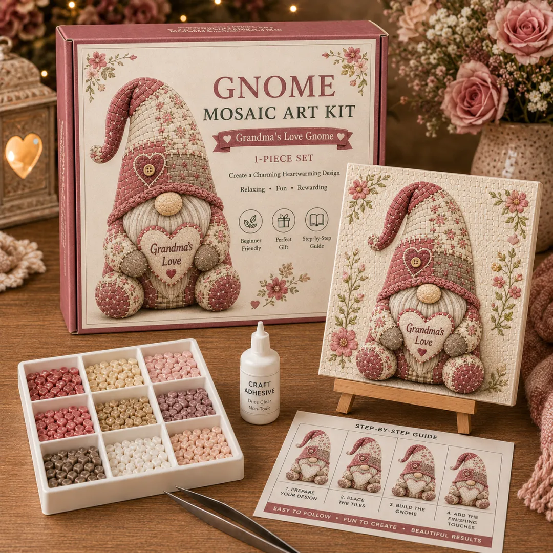 🔥Last Day BUY 3 GET 1 FREE🧩 Gnome Mosaic Art Kit – Create Your Own Charming Handmade Masterpiece