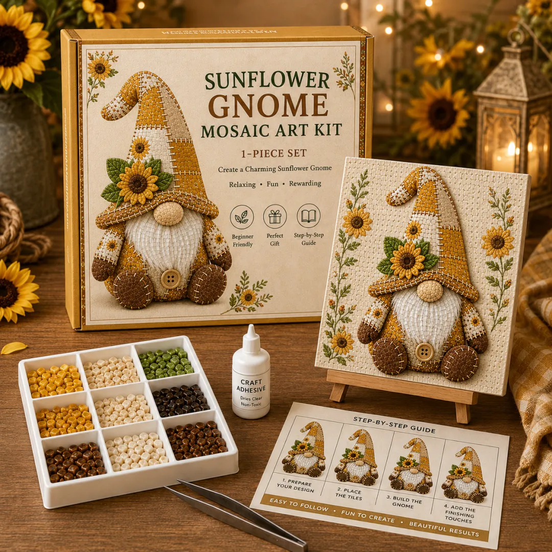 🔥Last Day BUY 3 GET 1 FREE🧩 Gnome Mosaic Art Kit – Create Your Own Charming Handmade Masterpiece
