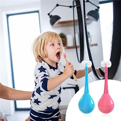 👍 Novelty Cute Tumbler Three-sided Children's Toothbrush-Festivesl