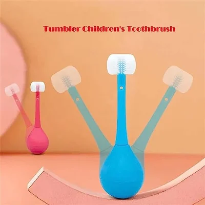 👍 Novelty Cute Tumbler Three-sided Children's Toothbrush-Festivesl