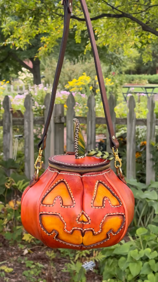 🔥Last Day 49% OFF - 🎃The Great Purely handmade leather Pumpkin Bag(✨Same as in the video)