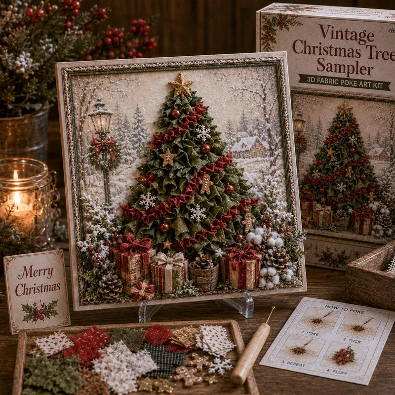🎄 Christmas 3D Fabric Poke Art Kit – Relax, Poke & Create Cozy Holiday Magic