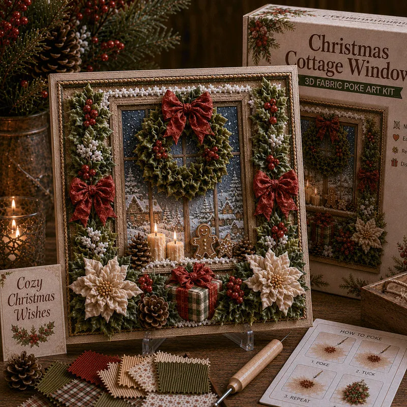 🎄 Christmas 3D Fabric Poke Art Kit – Relax, Poke & Create Cozy Holiday Magic