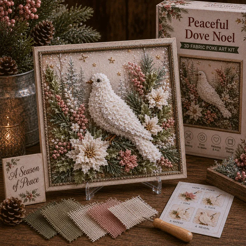 🎄 Christmas 3D Fabric Poke Art Kit – Relax, Poke & Create Cozy Holiday Magic