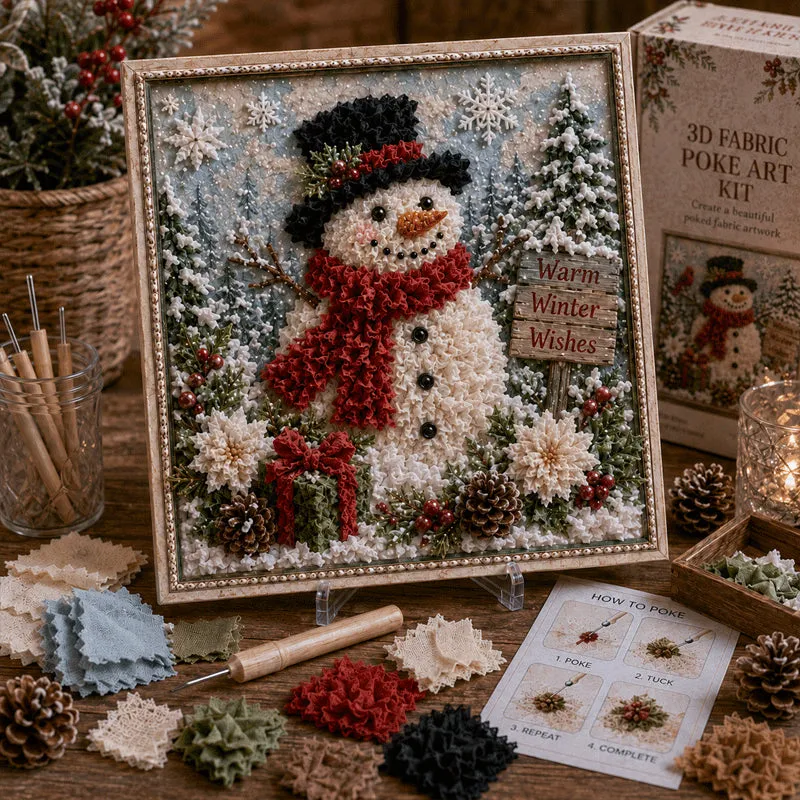 🎄 Christmas 3D Fabric Poke Art Kit – Relax, Poke & Create Cozy Holiday Magic