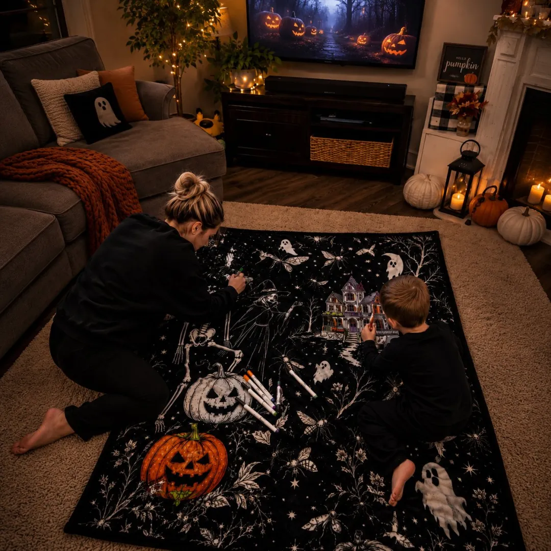 🔥Last Day 49% OFF - 🎃👻Trick Or Trace Halloween Coloring Blanket🎨(📦Buy 2 Free Shipping)