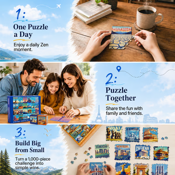 🧩 24-Day Jigsaw Puzzle Advent Calendar – 1000 Pieces, 24 Mini Packs
