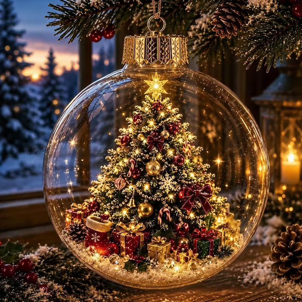 🔥LAST DAY 50% OFF - 🎄Glowing Christmas Diorama Ornament – A Tiny Winter World in Your Hands
