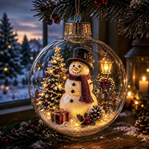 🔥LAST DAY 50% OFF - 🎄Glowing Christmas Diorama Ornament – A Tiny Winter World in Your Hands