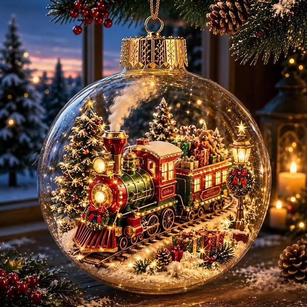🔥LAST DAY 50% OFF - 🎄Glowing Christmas Diorama Ornament – A Tiny Winter World in Your Hands
