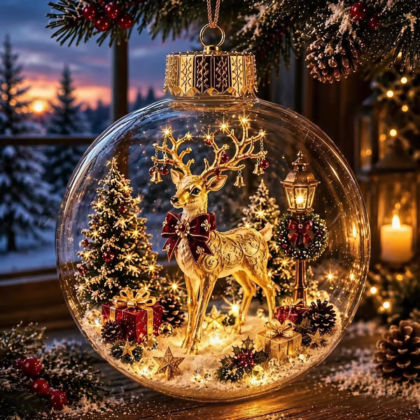 🔥LAST DAY 50% OFF - 🎄Glowing Christmas Diorama Ornament – A Tiny Winter World in Your Hands