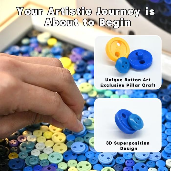 🔥LAST DAY 50% OFF✨Crafted by Hand-🎨DIY Button Art Painting Kit