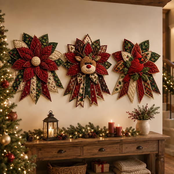 🎄Beginner-Friendly Oversized Christmas Character Quilted Door Hanger Sewing Kit | Complete Kit with All Tools & Step-by-Step Guide Included 💕