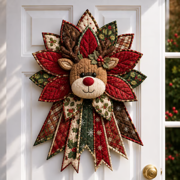 🎄Beginner-Friendly Oversized Christmas Character Quilted Door Hanger Sewing Kit | Complete Kit with All Tools & Step-by-Step Guide Included 💕