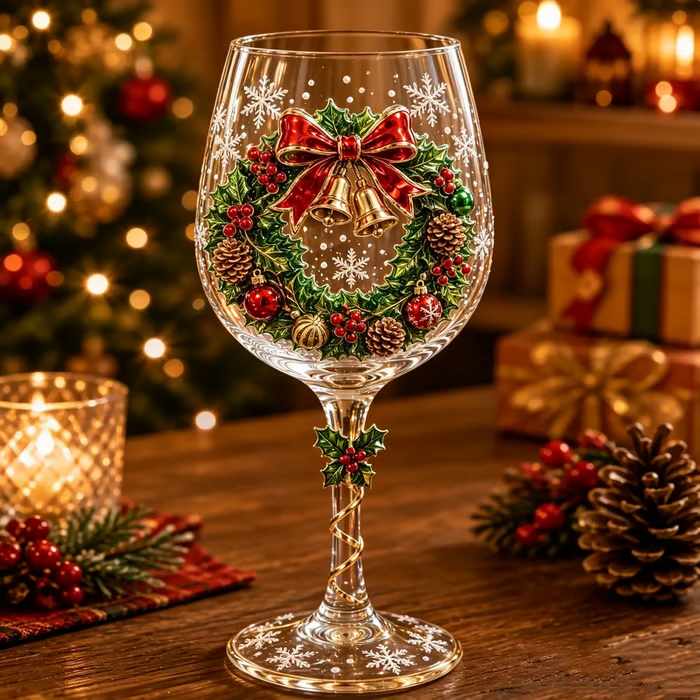 💥 LAST DAY 49% OFF🎁Christmas 3D Wine Glass Collection Gift Box Set✨