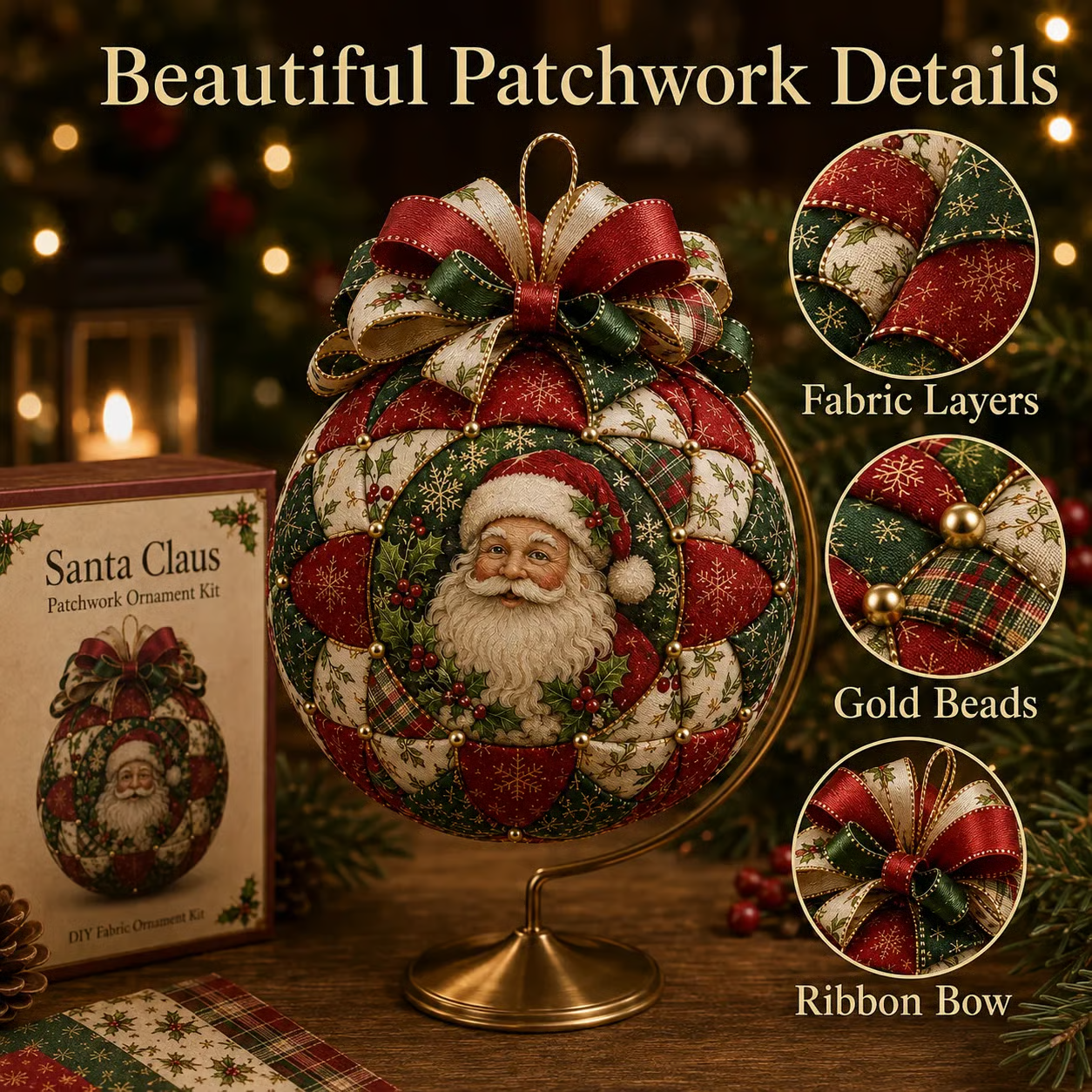 🎄 Christmas Classics Patchwork Ornament DIY Kit