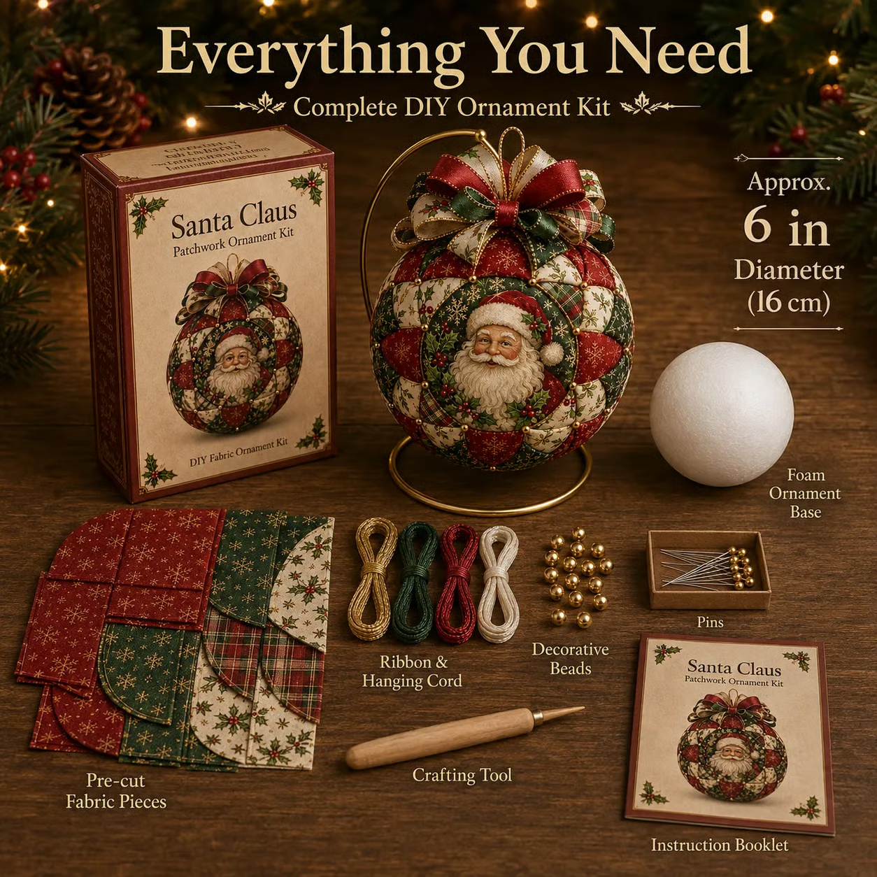 🎄 Christmas Classics Patchwork Ornament DIY Kit
