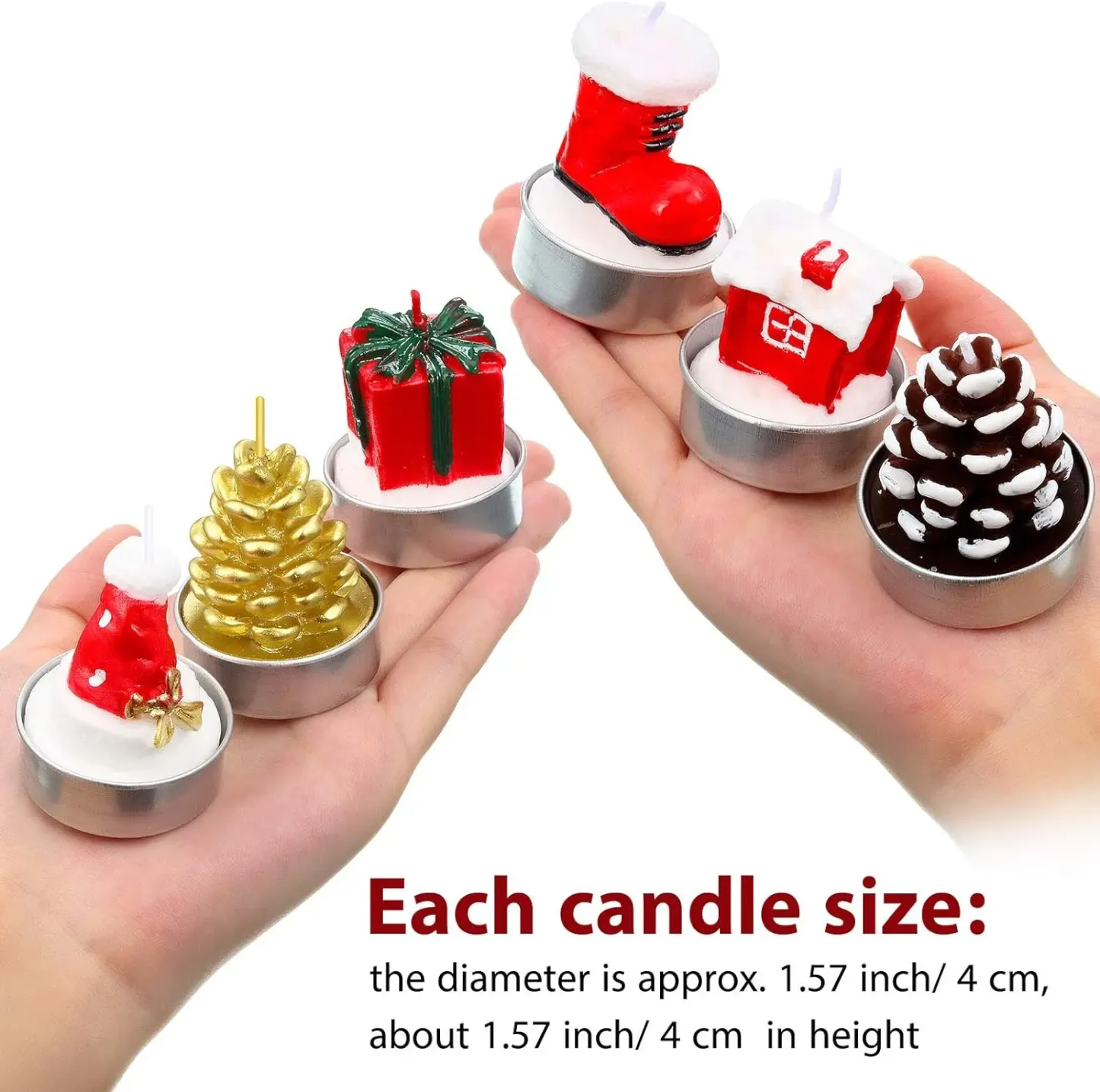 12 Pieces Christmas Tree Tealight Candles Handmade Delicate Tree Candles for Christmas Home Decoration Gifts-Festivesl