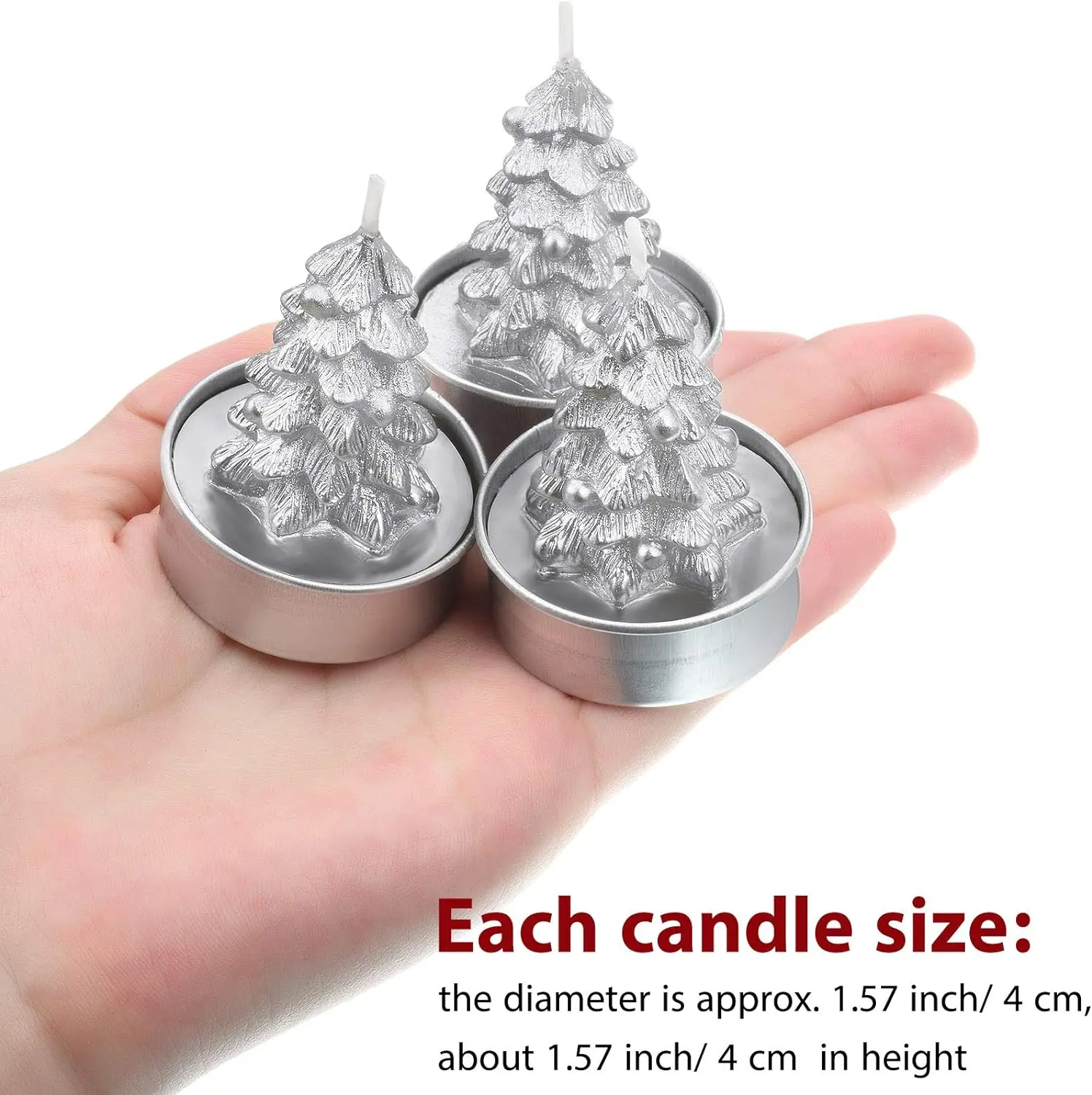 12 Pieces Christmas Tree Tealight Candles Handmade Delicate Tree Candles for Christmas Home Decoration Gifts-Festivesl