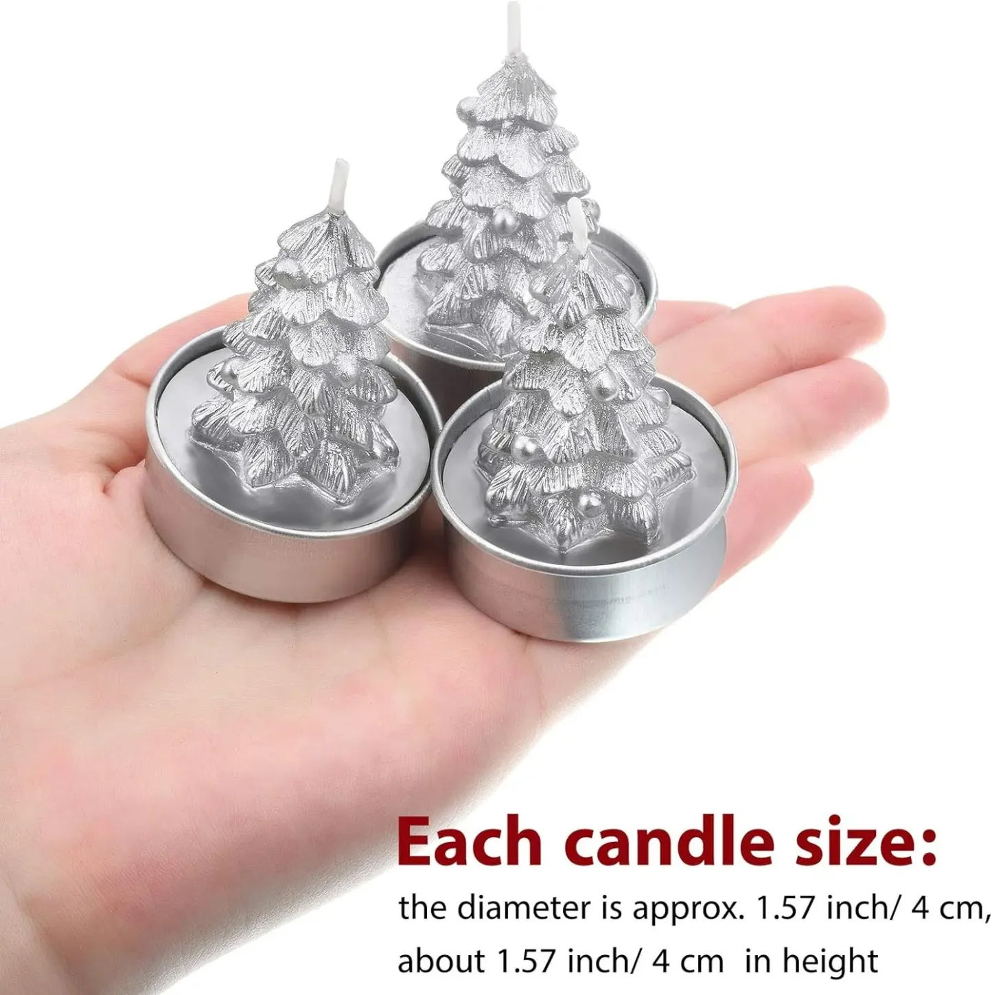 12 Pieces Christmas Tree Tealight Candles Handmade Delicate Tree Candles for Christmas Home Decoration Gifts-Festivesl