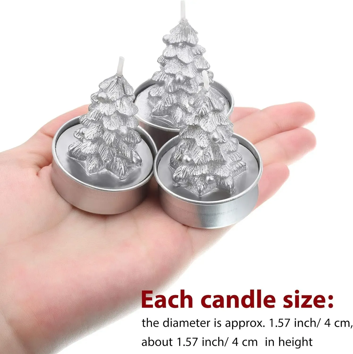 12 Pieces Christmas Tree Tealight Candles Handmade Delicate Tree Candles for Christmas Home Decoration Gifts-Festivesl