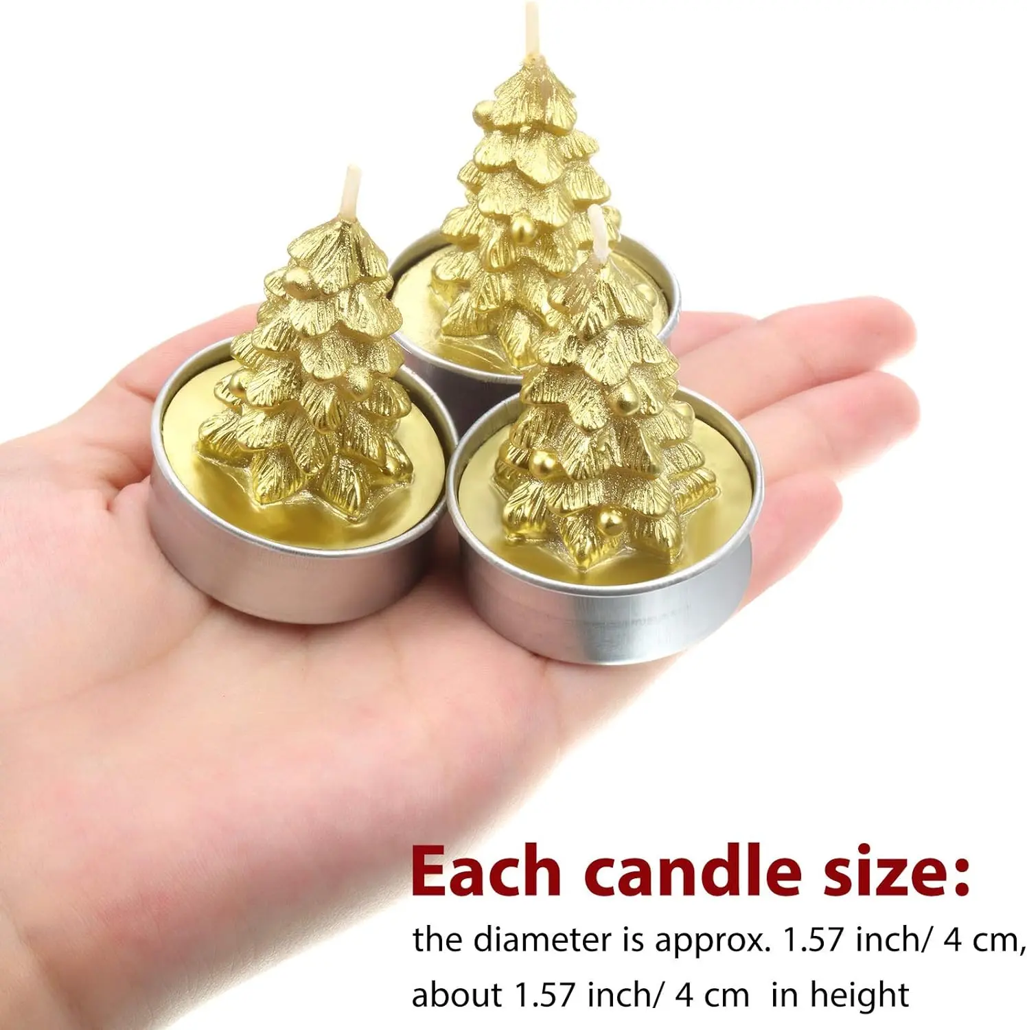 12 Pieces Christmas Tree Tealight Candles Handmade Delicate Tree Candles for Christmas Home Decoration Gifts-Festivesl
