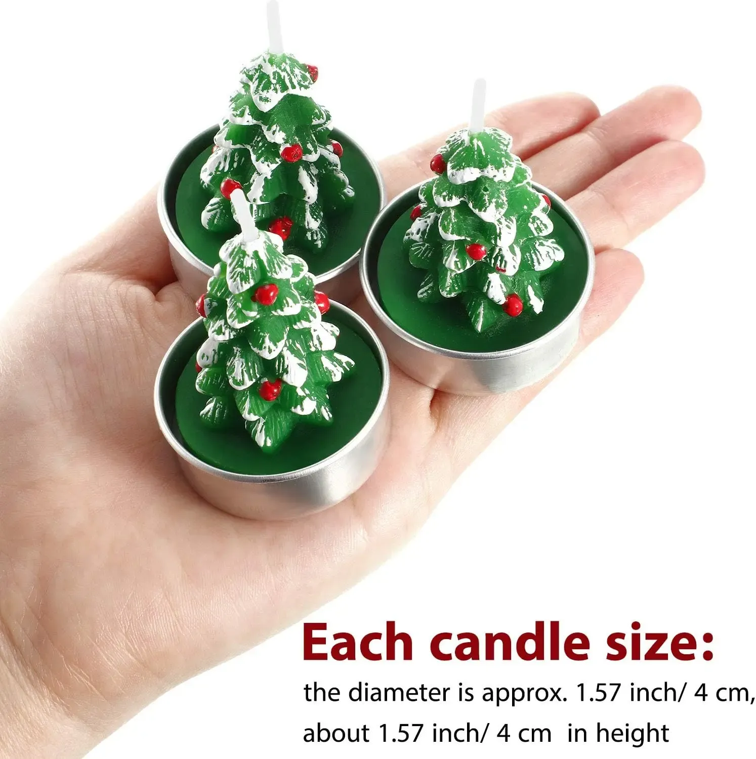 12 Pieces Christmas Tree Tealight Candles Handmade Delicate Tree Candles for Christmas Home Decoration Gifts-Festivesl