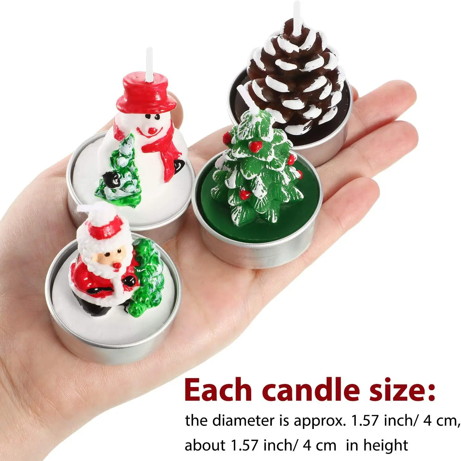12 Pieces Christmas Tree Tealight Candles Handmade Delicate Tree Candles for Christmas Home Decoration Gifts-Festivesl