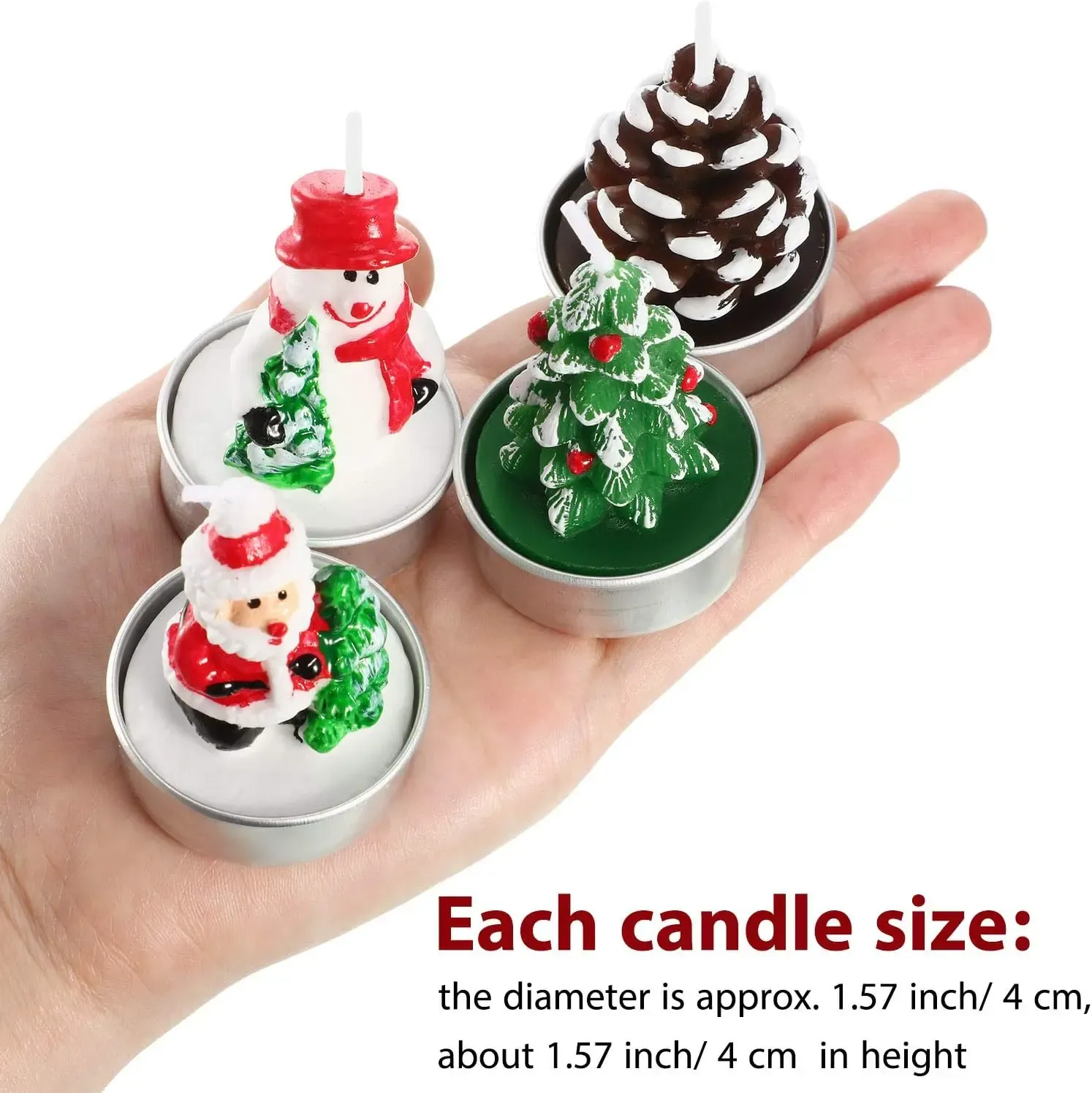 12 Pieces Christmas Tree Tealight Candles Handmade Delicate Tree Candles for Christmas Home Decoration Gifts-Festivesl