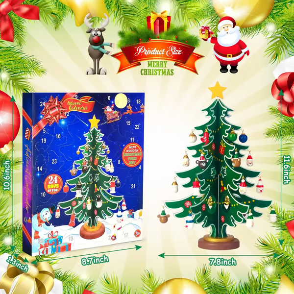 🎄🎁 24-Day Christmas Tree Advent Calendar – ✨Daily Ornament Surprises for Kids & Holiday Family Fun