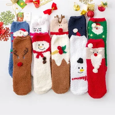 (🌲EARLY CHRISTMAS SALE - 49% OFF) 🎁🧦Christmas Style Thickened Warm Socks - Gift Wrapping🎁BUY 4 GET EXTRA 10% OFF-Festivesl