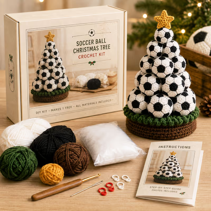 🔥LAST DAY 50% OFF - 🎄Sports Ball Christmas Tree Crochet Kit