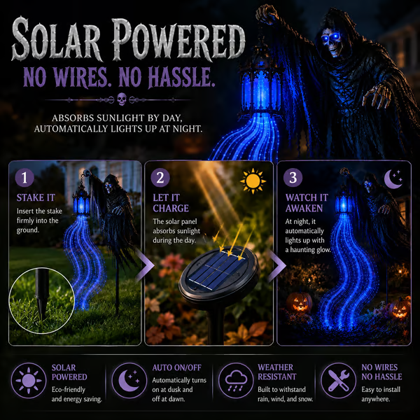 🔥Today 50% OFF🎁💀 Halloween Soul Harvester Animated Graveyard Light – Bring Your Yard to Life 🎃👻