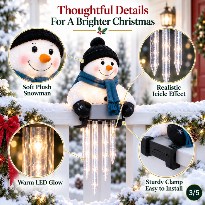 ⛄ Today 49% OFF - WinterGlow Snowman Icicle Light Decor