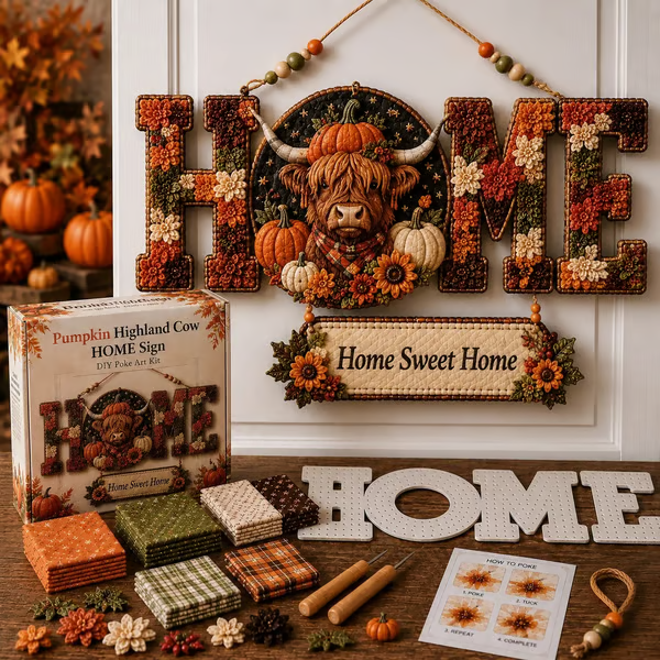 🔥49% Off Last Day - 🎄 ✨ DIY Fabric Poke Art HOME Sign Kit – No-Sew Seasonal Door & Wall Hanging Craft 🏡(📦Buy 2 Free Shipping)-Festivesl