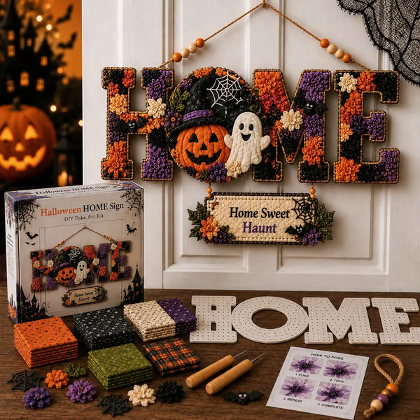 🔥49% Off Last Day - 🎄 ✨ DIY Fabric Poke Art HOME Sign Kit – No-Sew Seasonal Door & Wall Hanging Craft 🏡(📦Buy 2 Free Shipping)-Festivesl
