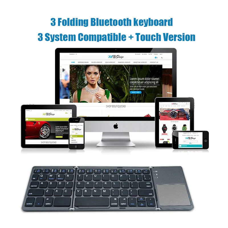 🔥Last Day Promotion 49% OFF🔥Foldable Bluetooth Keyboard with Touchpad-Festivesl