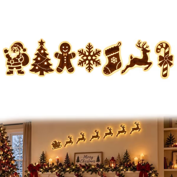 🎄 LED Reindeer Wall Decorations - ✨Festive Christmas Lighting
