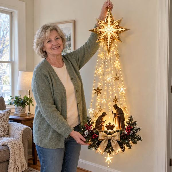 ✝️ Bethlehem Star of Fait – Lighted Nativity Wall Decor