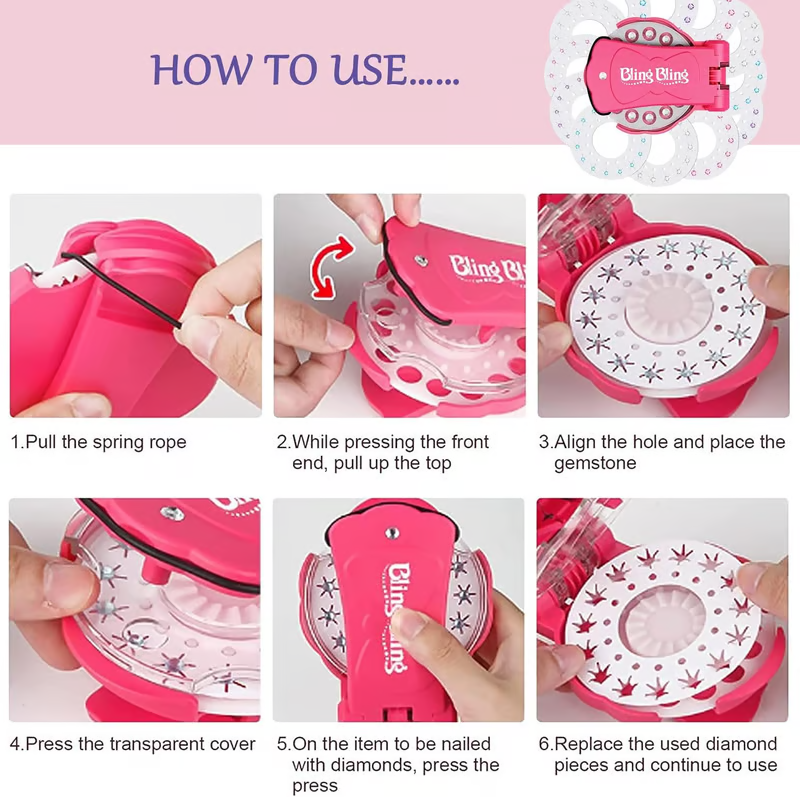 🏆 #1 Bestselling🏆Glitter Diamond Styling Tools Hair Gemstone Styling Set