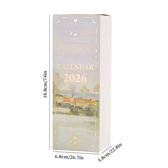 🎨 2026 Vintage European Style Oil Painting Flip Calendar