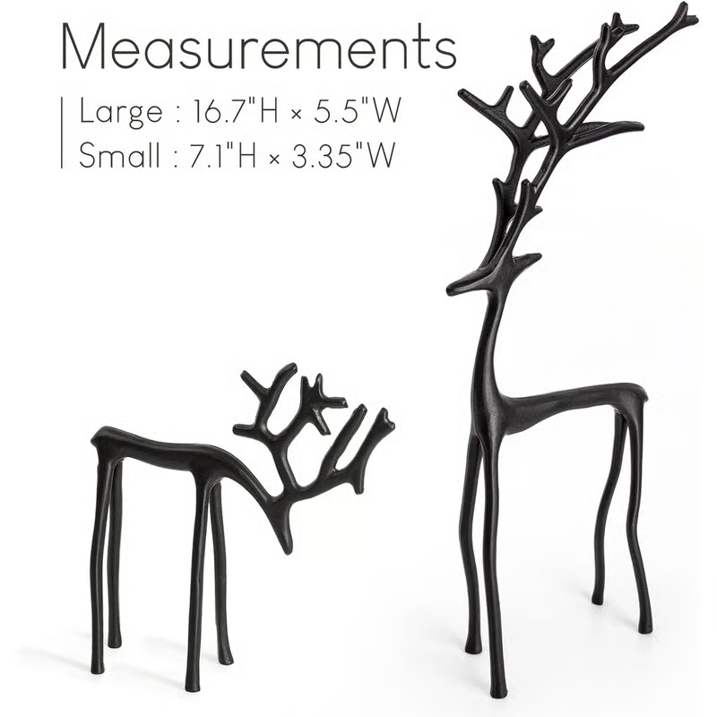 🎅Christmas bestsellers 🦌2 PC Black Reindeer Statues Christmas Decorations Set