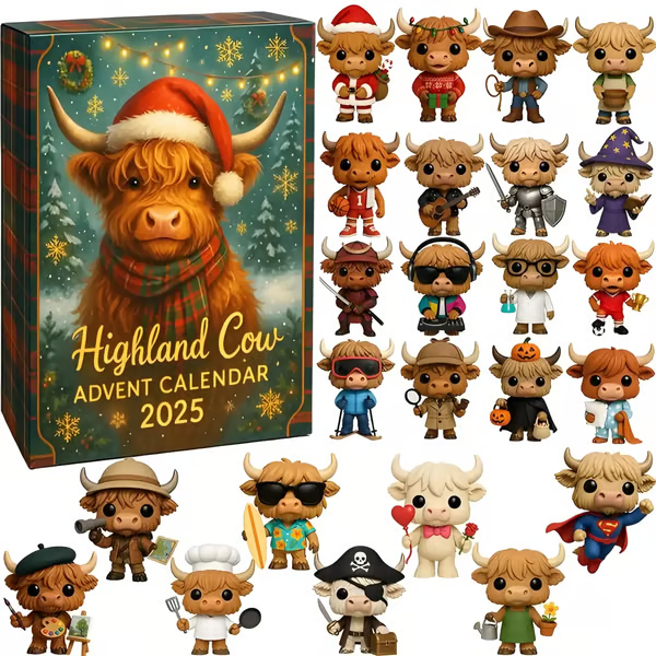 🎅Christmas Limited Release! - 3D Handmade Highland Cow Advent Calendar 2025