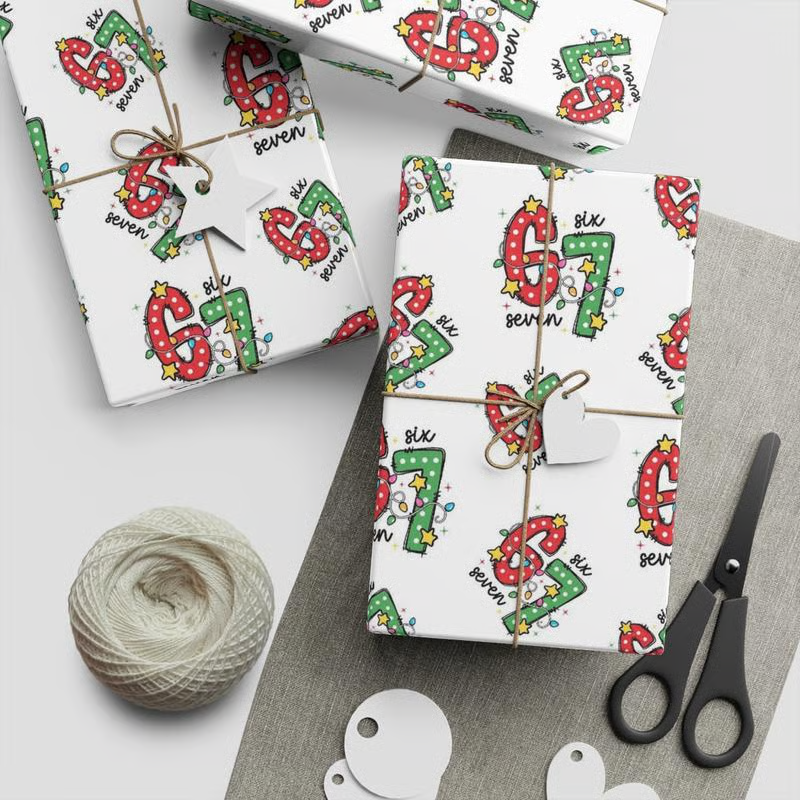 🔥LAST DAY 50% OFF - 🎁67 Meme Christmas Gift Wrap – Wrap Your Presents in Viral Holiday Fun 🎄