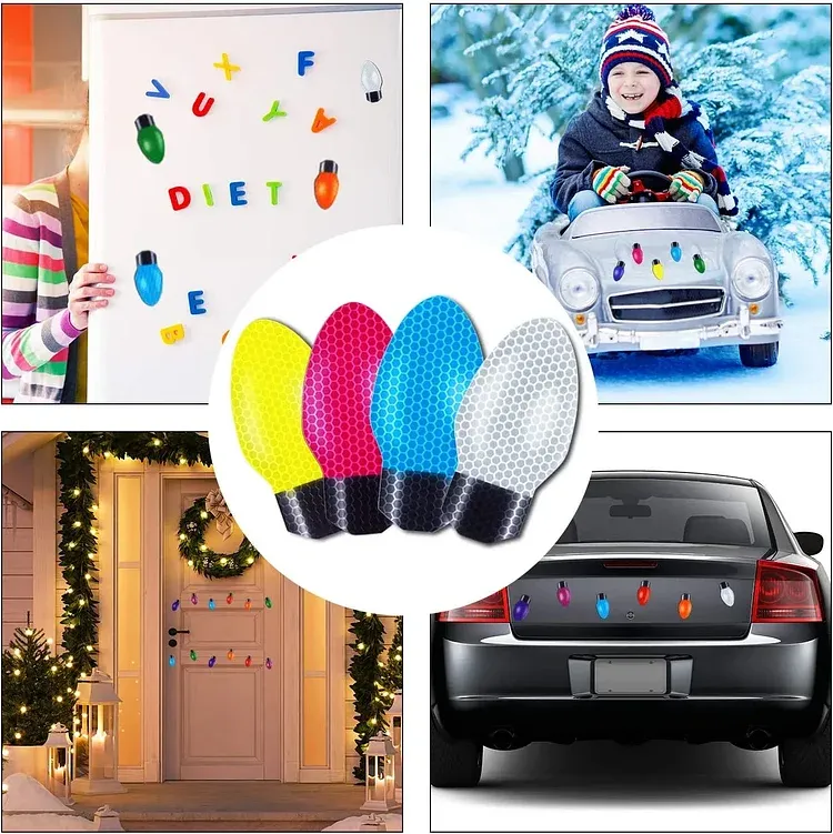 🎉Early Christmas Sale- SAVE 40% OFF🌲Reflective Light Bulb Magnet Decoration Set-Festivesl