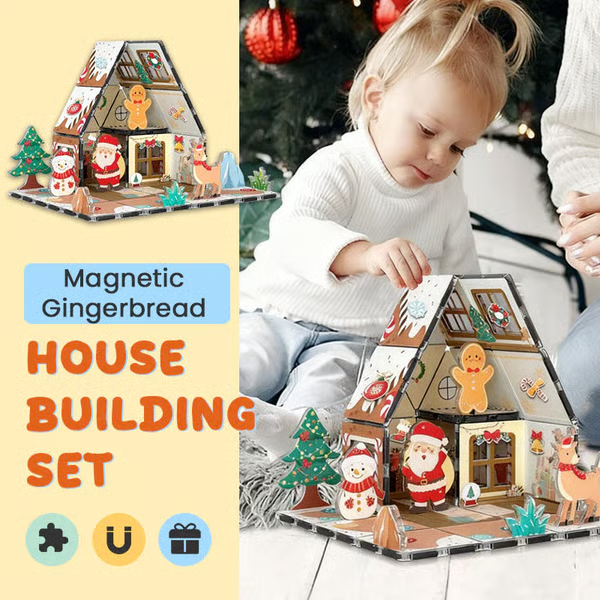 🔥LAST DAY 50% OFF-🎄Build-Your-Own Magnetic Gingerbread House Set