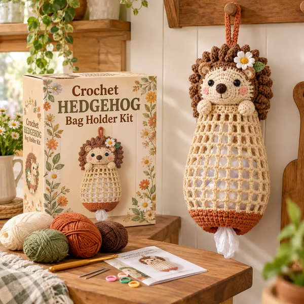 🧶Crochet Animal Bag Holder DIY Kit – Cute & Functional Hanging Storage Craft Kit